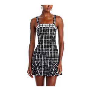 Alice + Olivia Black and White Kaidra Tweed Mini Dress size 10